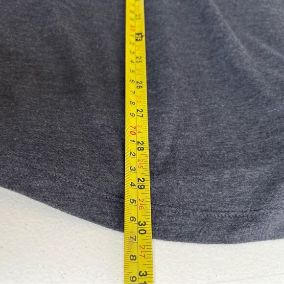 Old Navy Pintuck Button Front Short Roll Tab Gray V Neck Tunic T Women Large - Picture 12 of 13